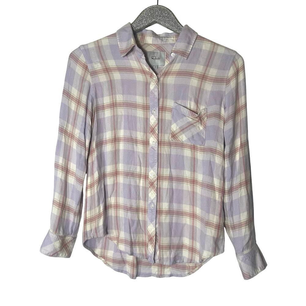 Rails Hunter Lavender Rose Cream Plaid Flannel Button Down Shirt
